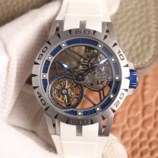 Roger Dubuis RDDBEX0622 Tourbillon Blue Hollow Dial | UK Replica - 1:1 best edition replica watches store,high quality fake watches