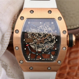 Richard Mille RM035 Rose Gold White Strap | UK Replica - 1:1 best edition replica watches store, high quality fake watches