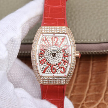 Franck Muller Vanguard Red Strap | UK Replica - 1:1 best edition replica watches store, high quality fake watches