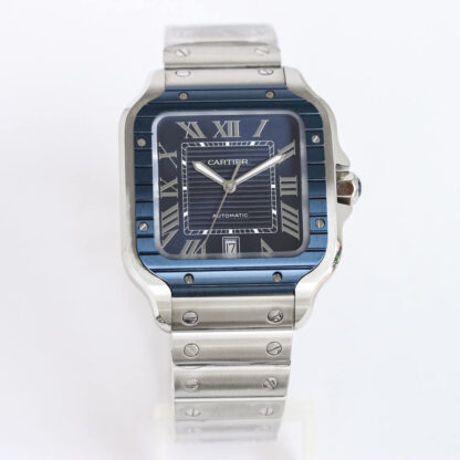 Cartier Santos Blue Bezel GF Factory | UK Replica - 1:1 best edition replica watches store, high quality fake watches